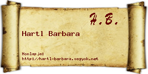 Hartl Barbara névjegykártya